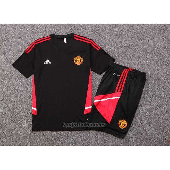 Chandal del Manchester United Manga Corta 2022-2023 Negro - Pantalon Corto